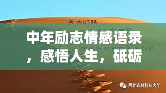 中年励志情感语录，感悟人生，砥砺前行