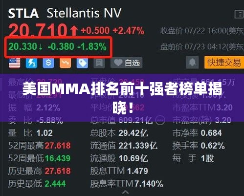 美国MMA排名前十强者榜单揭晓！
